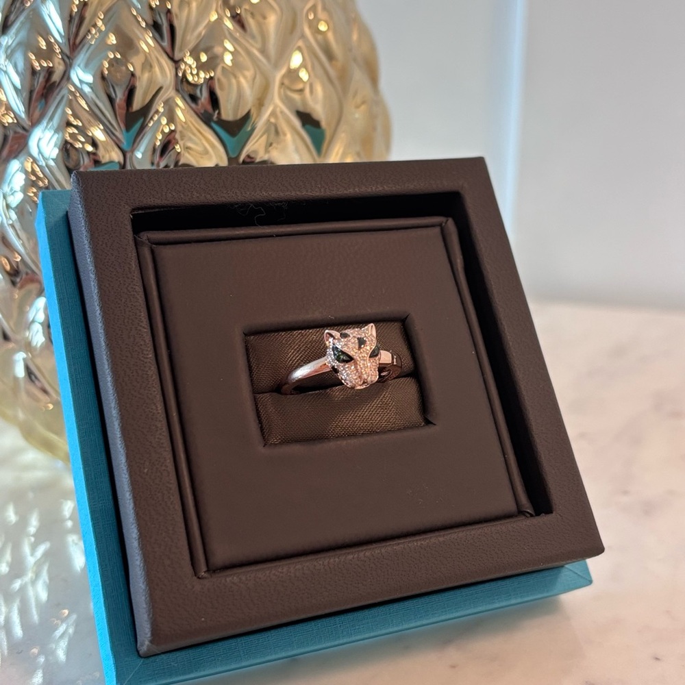 Effy Panther Signature Ring  - Diamonds & Rose Gold